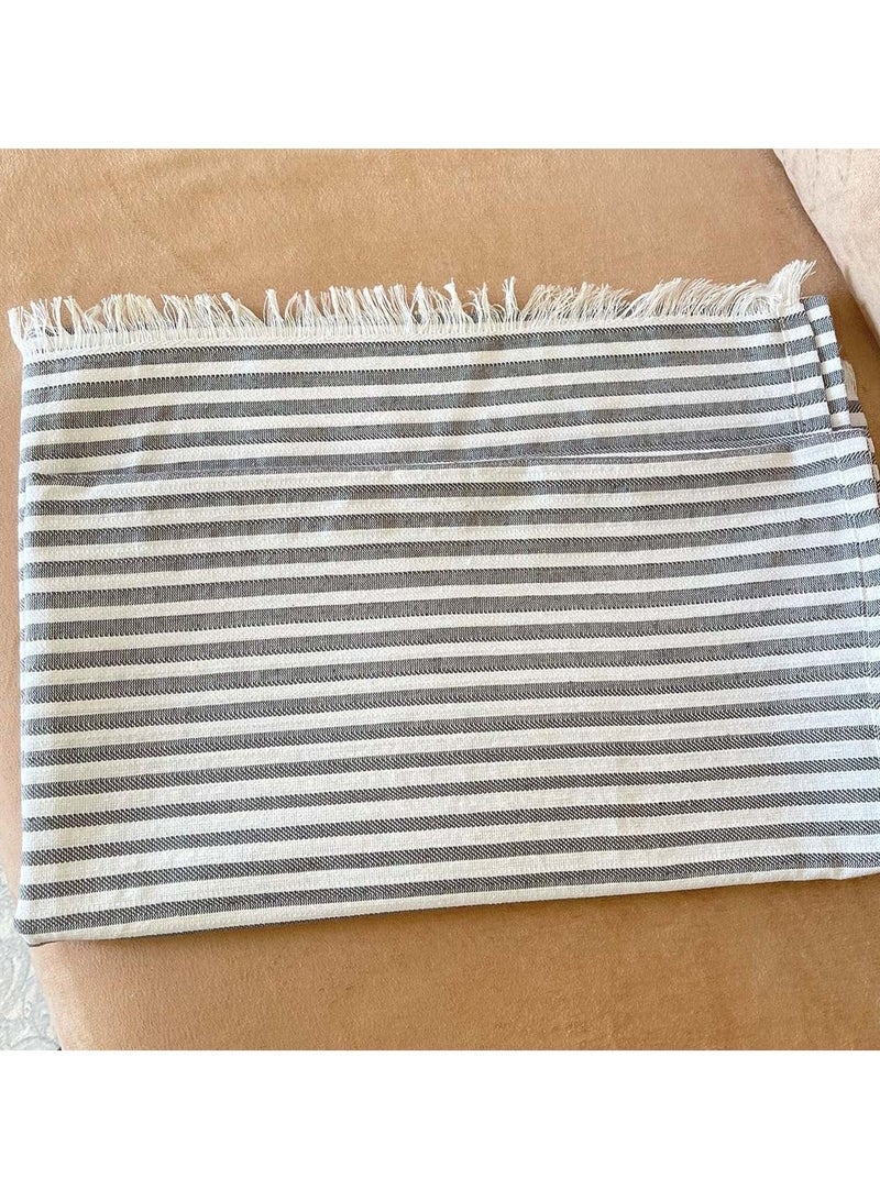 Inches Home Grey Calm Stripes Sofa Cover 220*90 CM - Image 4